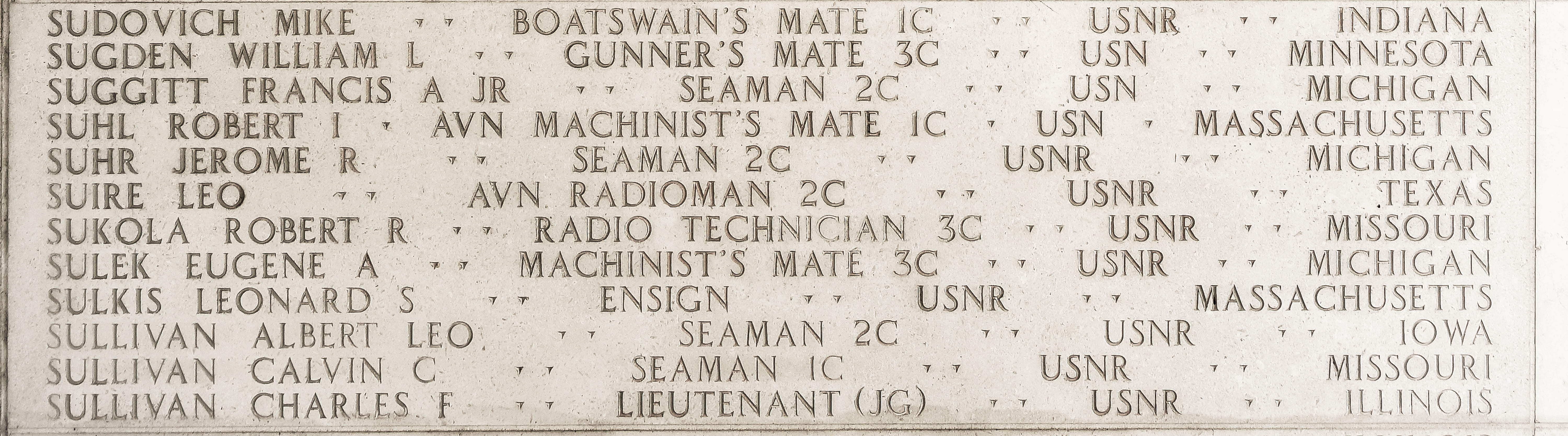 Calvin C. Sullivan, Seaman First Class